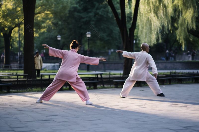 中国传统太极的老年生活练太极清晨的公园摄影真实,高清,摄影图,摄影图片,图片大全,摄影图免费下载